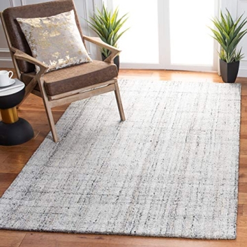 SAFAVIEH Abstract Collection Area Rug - 6' x 9', Camel & Black, Handmade Wool & Viscose, Ideal for H...