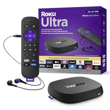 Roku Ultra 4K HDR Streaming Device with Voice Remote Pro