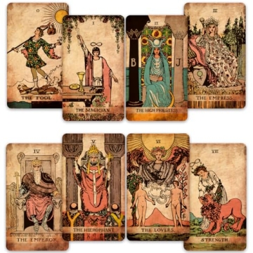CRAFTERIAN Classic Tarot Set - 78 Gold-Edged Classic Cards with Guidebook - Perfect for Beginners - ...