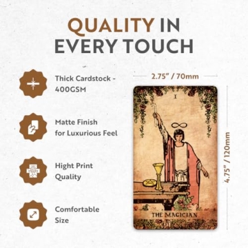 CRAFTERIAN Classic Tarot Set - Luxurious Gold-Edged Cards