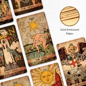 CRAFTERIAN Classic Tarot Set - Luxurious Gold-Edged Cards