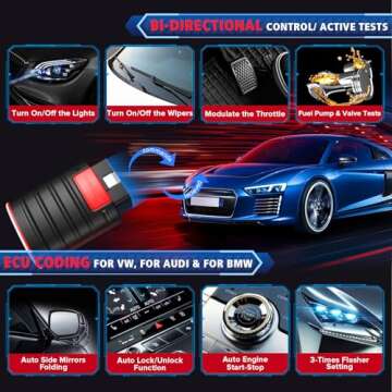 KINGBOLEN Ediag OBD2 Scanner Bluetooth, Bidirectional Scanner Wireless All System Diagnostic Tool for iOS & Android, ECU Coding, Active Test, 15+ Reset Functions, FCA AutoAuth, 1 Year Fr-ee