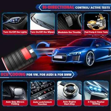 KINGBOLEN Ediag OBD2 Scanner Bluetooth, Bidirectional Scanner Wireless All System Diagnostic Tool for iOS & Android, ECU Coding, Active Test, 15+ Reset Functions, FCA AutoAuth, 1 Year Fr-ee