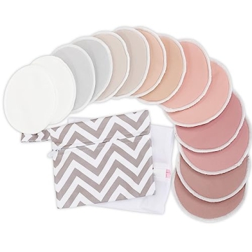 Eco-Friendly Reusable Nursing Pads for Breastfeeding - 14-Pack Viscose Bamboo Pads