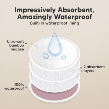 Reusable Bamboo Nursing Pads for Breastfeeding - 14-Pack