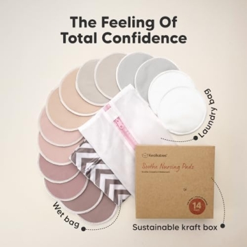Reusable Bamboo Nursing Pads for Breastfeeding - 14-Pack