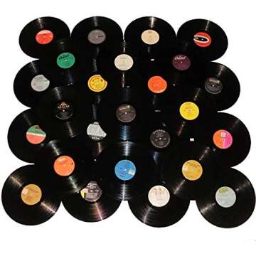 VinylShopUS - Lot of 12" Vinyl Records for Crafts & Decoration Artwork for Party Decor Artist Studio...