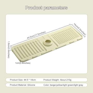 Faucet Mat for Kitchen Sink, 2024 Upgrade Faucet Guard Draining Mat Silicone Faucet Handle Drip Catc...