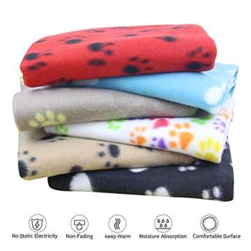AK KYC 6 Pack Mixed Puppy Blanket Cushion Dog Cat Fleece Blankets Pet Sleep Mat Pad Bed Cover with P...