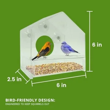 Nature Gear Window Bird Feeder - Clear Acrylic Design