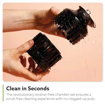 Hurom H400 Easy Clean Slow Juicer, Matte Black | Hands Free | Hopper Fits Whole Produce | Quiet Motor | Scrub Free Cleaning | BPA Free | Easy Assembly | Healthy Living | Cold Press Masticating Juicer