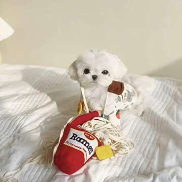 ChoChoCho Dog Toy Ramen Noodle Cup Dog Toy for Treat Dispensing and Nose Work, Interactive Dispensing Toys, Plush Food Hide and Sniff Toy for Small and Medium Breed Dogs and Puppies