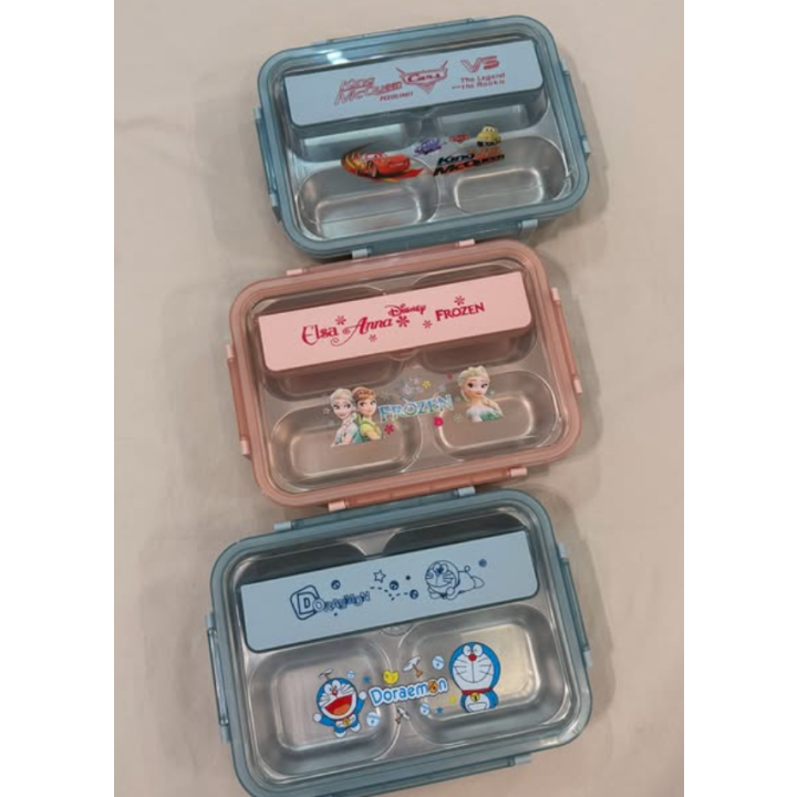 ظرف غذا/لانچ‌باکس استیل 304 ضدنشت با قاشق‌چنگال