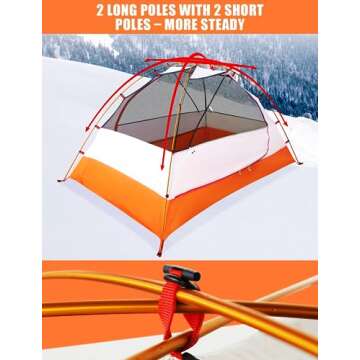 AYAMAYA Waterproof 4 Season 2 Person Backpacking Tent