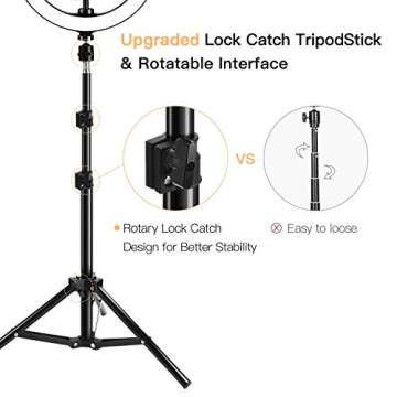 10 inch Ring Light with Tripod Stand and Phone Holder Compatible for iPad JACKYLED Dimmable LED Ringlight for Live Stream, Makeup, YouTube, Video Conferencing, Vlog, TikTok, Photography, Zoom Meeting