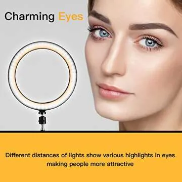 10 inch Ring Light with Tripod Stand and Phone Holder Compatible for iPad JACKYLED Dimmable LED Ringlight for Live Stream, Makeup, YouTube, Video Conferencing, Vlog, TikTok, Photography, Zoom Meeting