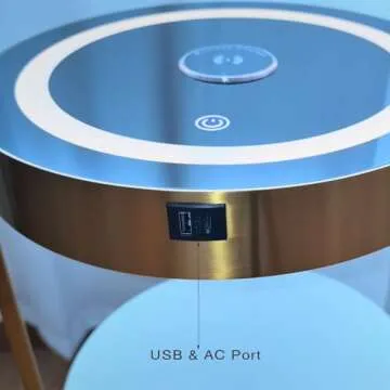 Gold Smart LED Nightstand with USB & Wireless Charging