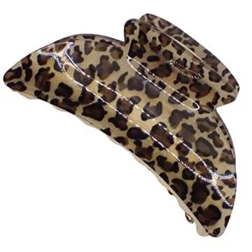 Topkids Gold Leopard Print 9cm Hair Clamp for Women & Girls
