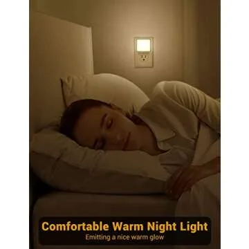 JandCase Night Lights Plug into Wall 2 Pack, Plug in Night Light with Dusk-to-Dawn Light Sensor, 3000K Soft White 0.3W, LED Nightlight for Bathroom, Adult, Hallway
