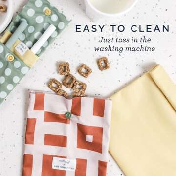 Esembly Snack + Sammy Pouches - Reusable Snack & Sandwich Bags| Silicone Storage Bag for Food | Micr...