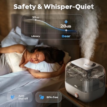 Bear Ultrasonic Humidifier 5L Top Fill Quiet Design