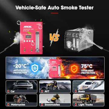 ANCEL (Upgrade Digital S3000 PRO Version L3000 Automotive Smoke Machine with Built-in Air Pump and Digital Pressure Gauge. Upgraded EVAP Smoke Machine Leak Tester for Leaks Test in Vacuum,Fuel, etc.
