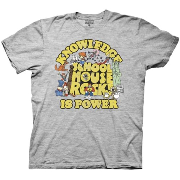 Ripple Junction Schoolhouse Rock Men's Short Sleeve T-Shirt Knowledge is Power Classic Retro Vintage...