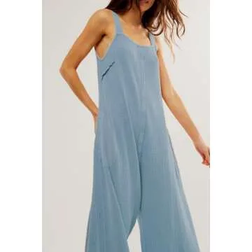 Ladyful Women's Summer Wide Leg Jumpsuit for Casual Wear