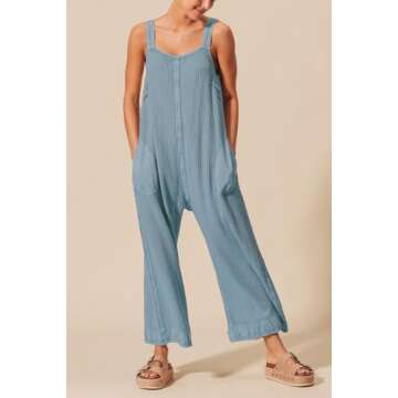 Ladyful Women's Summer Wide Leg Jumpsuit for Casual Wear