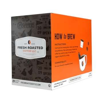 Fresh Roasted Coffee, Costa Rica Tarrazu, Medium Roast, 72 Pods for K Cup Brewers