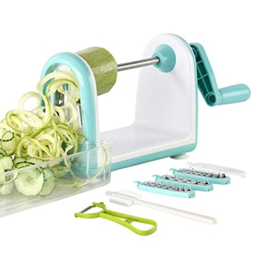 Ourokhome Zucchini Noodle Maker Spaghetti Spiralizer - 5 Blades Vegetable Slicer for Veggie Noodles ...