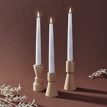 LampLust Wood Candle Holders - Elegant Home Decor Set