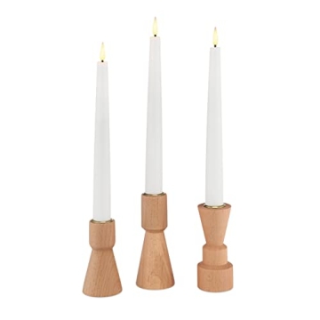 LampLust Wood Candle Holders - Elegant Home Decor Set