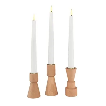 LampLust Wood Candle Holders - Elegant Home Decor Set
