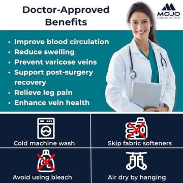 Mojo Compression Socks for Women and Men 20-30mmHg Plus Size - Extra Wide Calf Men and Womens Compression Stockings for Travel, Airplane, Flight - Black, 6X-Large - AB201