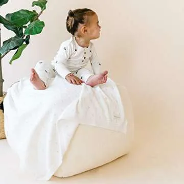 Makemake Organics Organic Baby Blanket GOTS Certified Organic Cotton Baby Blanket Newborn Pointelle Knit Blanket Breathable Unisex Boy Girl Neutral Earthy Blanket (30x40, Ivory)