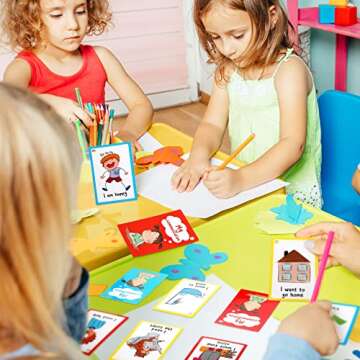 27 Autism Communication Cards Visual Aid Nonverbal Communication Board Speech Delay Feelings Emotions Flash Cards Autism Special Needs Cue Cards Language Learning Toys for Kids Children Adults