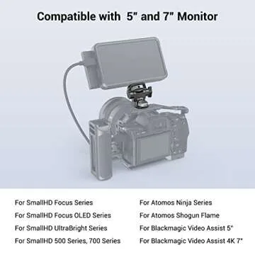 SmallRig Adjustable Camera Monitor Mount for ARRI-Style (Upgrade), 360° Swivel and 180° Tilt Monitor Holder Anti-Twist Support 5” and 7” Field Monitor