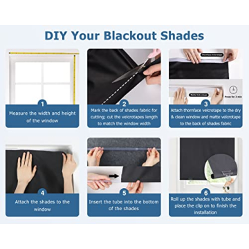 LazBlinds 100% Blackout Roller Shades No Tools No Drill