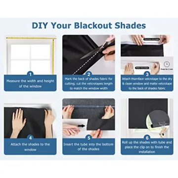 LazBlinds 100% Blackout Roller Shades No Tools No Drill