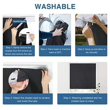 LazBlinds 100% Blackout Roller Shades No Tools No Drill