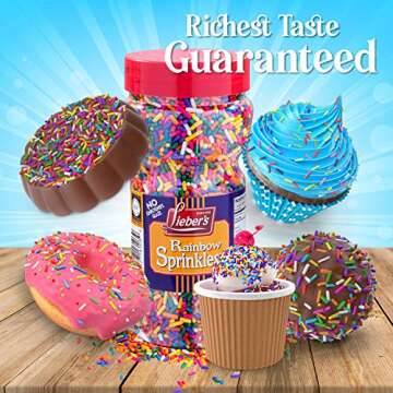 Lieber's Rainbow & Chocolate Sprinkles Bundle Pack | Tasty Colorful & Chocolatey Jimmies Are A Great...