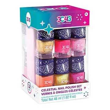3C4G Celestial 12-Pack Nail Polish Tower for Girls & Teens - 12 Vibrant, Non-Toxic Colors - Safe & F...