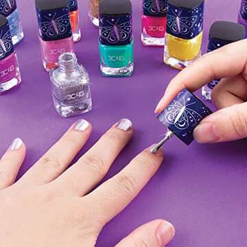 3C4G Celestial 12-Pack Nail Polish Tower for Girls & Teens - 12 Vibrant, Non-Toxic Colors - Safe & Fun Nail Polish Set for Kids Ages 8+ Perfect for Birthdays, Parties, & DIY Manicures Make It Real