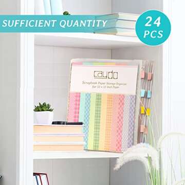 Caydo 24 Scrapbook Paper Organizer with Sticky Tabs