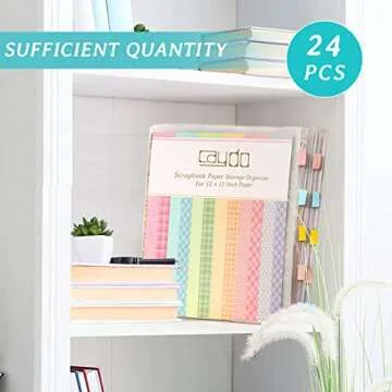 Caydo 24 Scrapbook Paper Organizer with Sticky Tabs