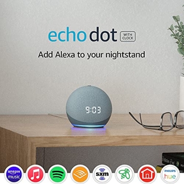 Smart Echo Dot 4th Gen with Clock Compack Alexa Speaker
