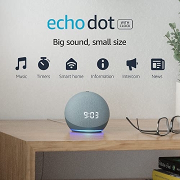 Smart Echo Dot 4th Gen with Clock Compack Alexa Speaker