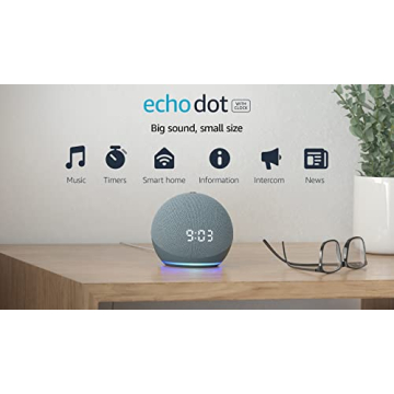 Smart Echo Dot 4th Gen with Clock Compack Alexa Speaker