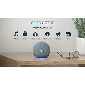 Smart Echo Dot 4th Gen with Clock Compack Alexa Speaker